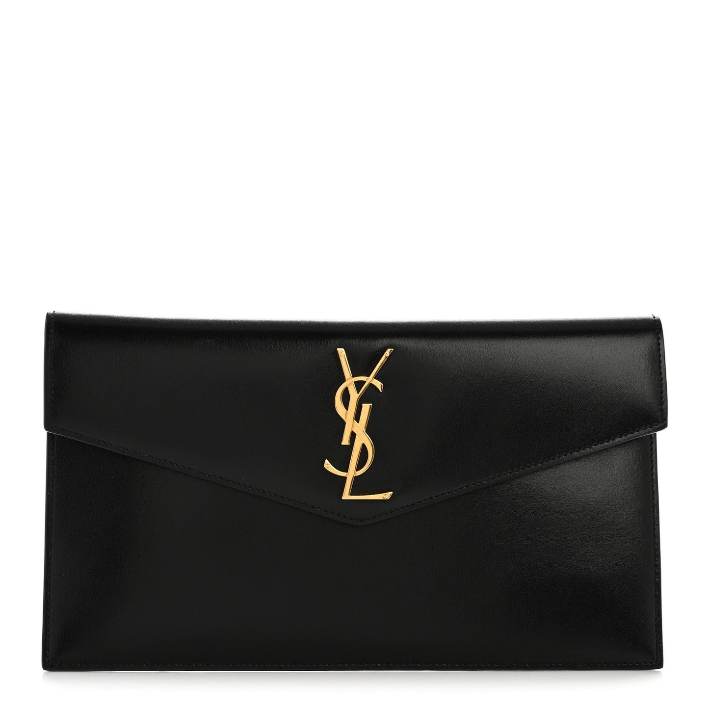 Smooth Shiny Calfskin Monogram Uptown Pouch Black
