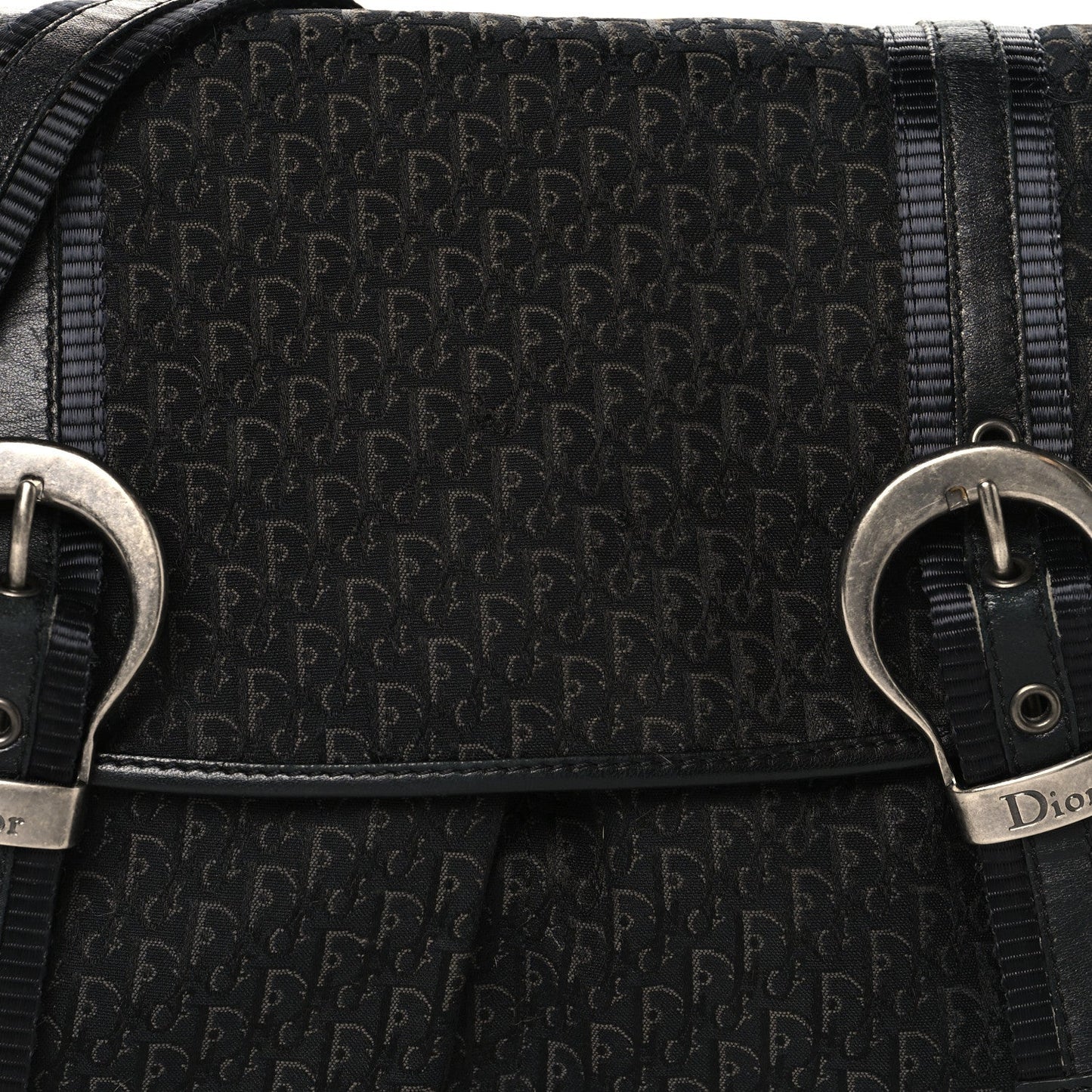 Canvas Diorissimo Buckle Messenger Black