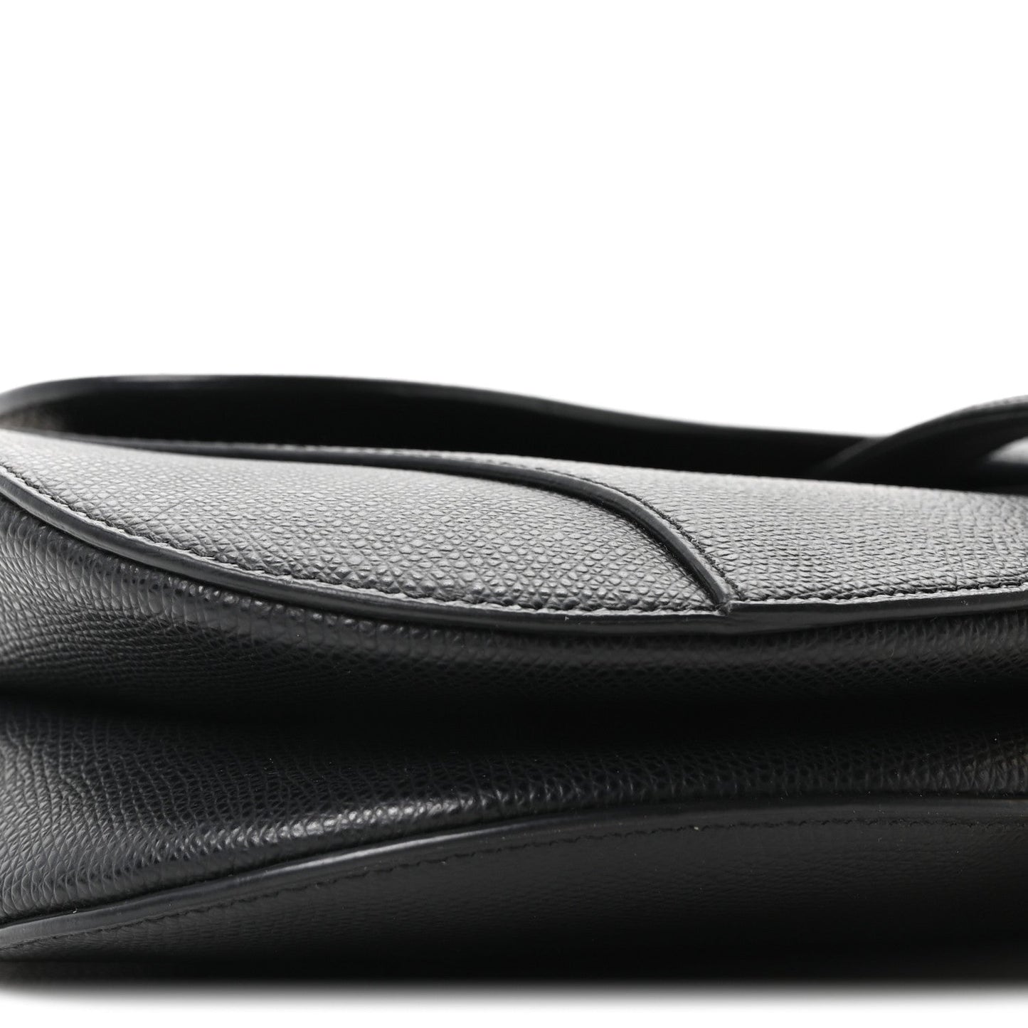 Grained Calfskin Saddle Bag Black