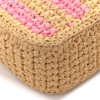 Yarn Raffia Effect Crochet Striped Re-Edition 2005 Shoulder Bag Naturale Petalo