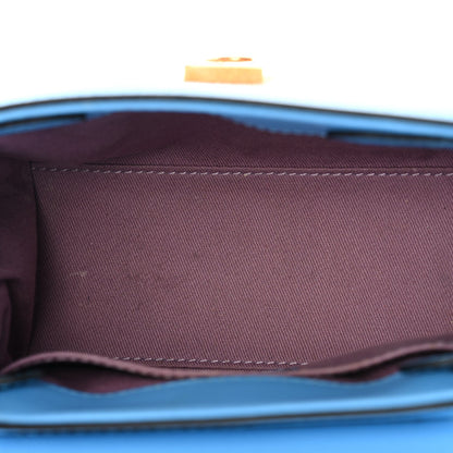 Grained Calfskin Canvas Small La Medusa Chain Top Handle Handbag Rope Blue