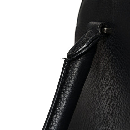 Drummed Calfskin Suede Double Zip Trapeze Black