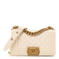 Caviar Quilted Small Boy Flap White