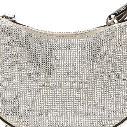 Crystal Vitello Laminato Suede FF Nano Fendigraphy Hobo Charm Grey