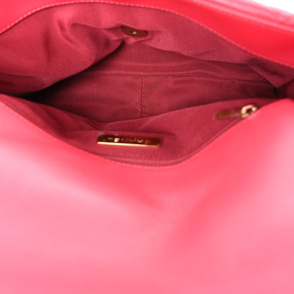 Lambskin Quilted Large Chanel 19 Flap Dark Pink