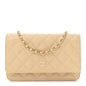 Caviar Quilted Wallet on Chain WOC Beige
