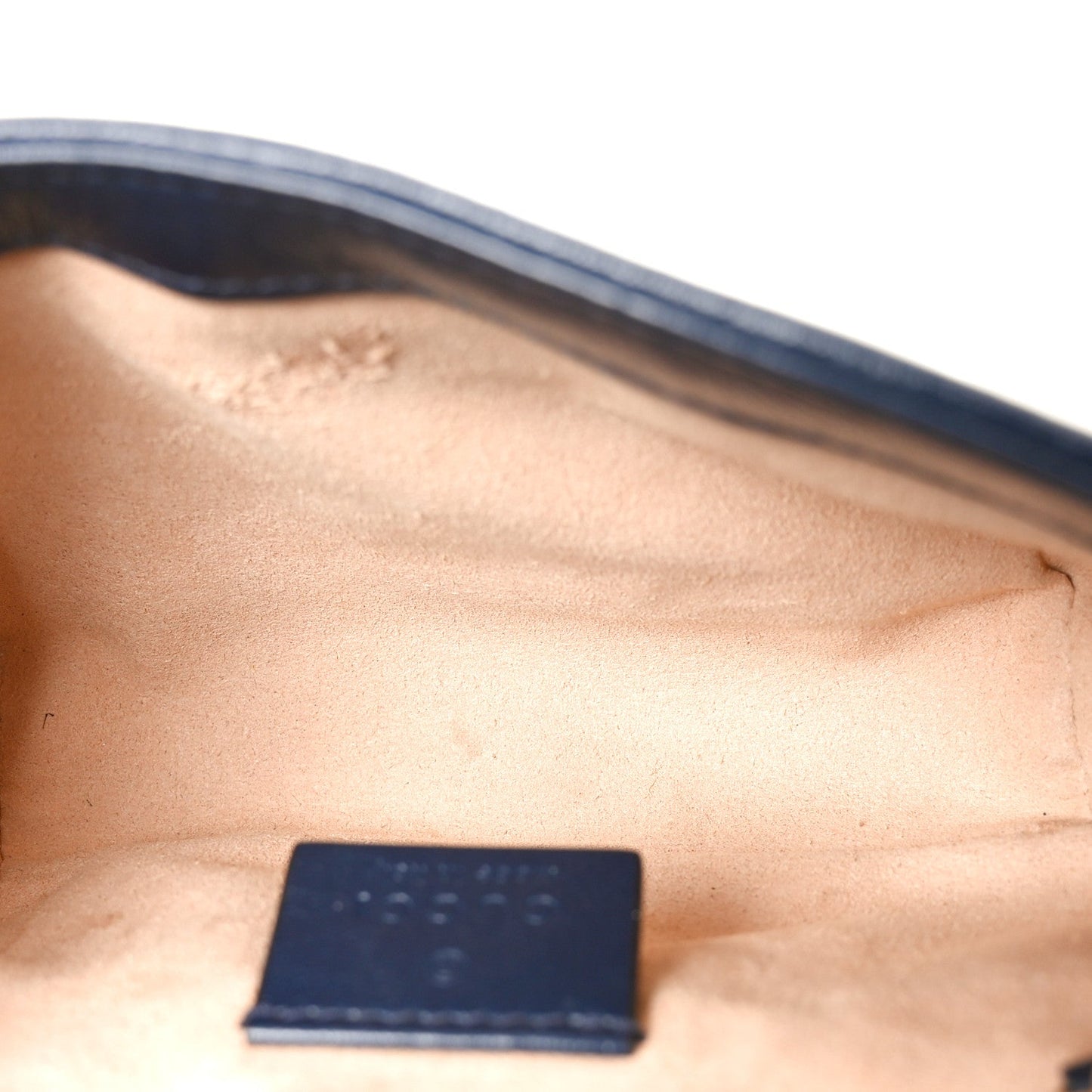 Vintage Effect Calfskin Matelasse Diagonal Super Mini Torchon GG Marmont Shoulder Bag Mystic White Blue Agata