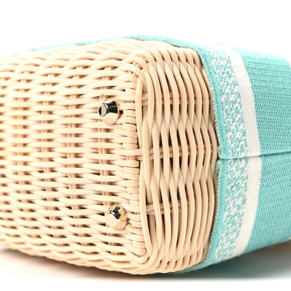 Wicker Oblique Mini Lady Dior Bag Aquamarina