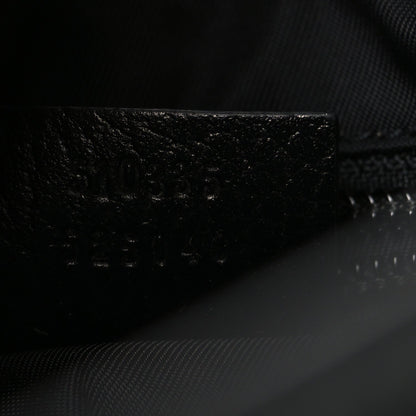 Nylon Monogram Double Buckle Flap Messenger Bag Black