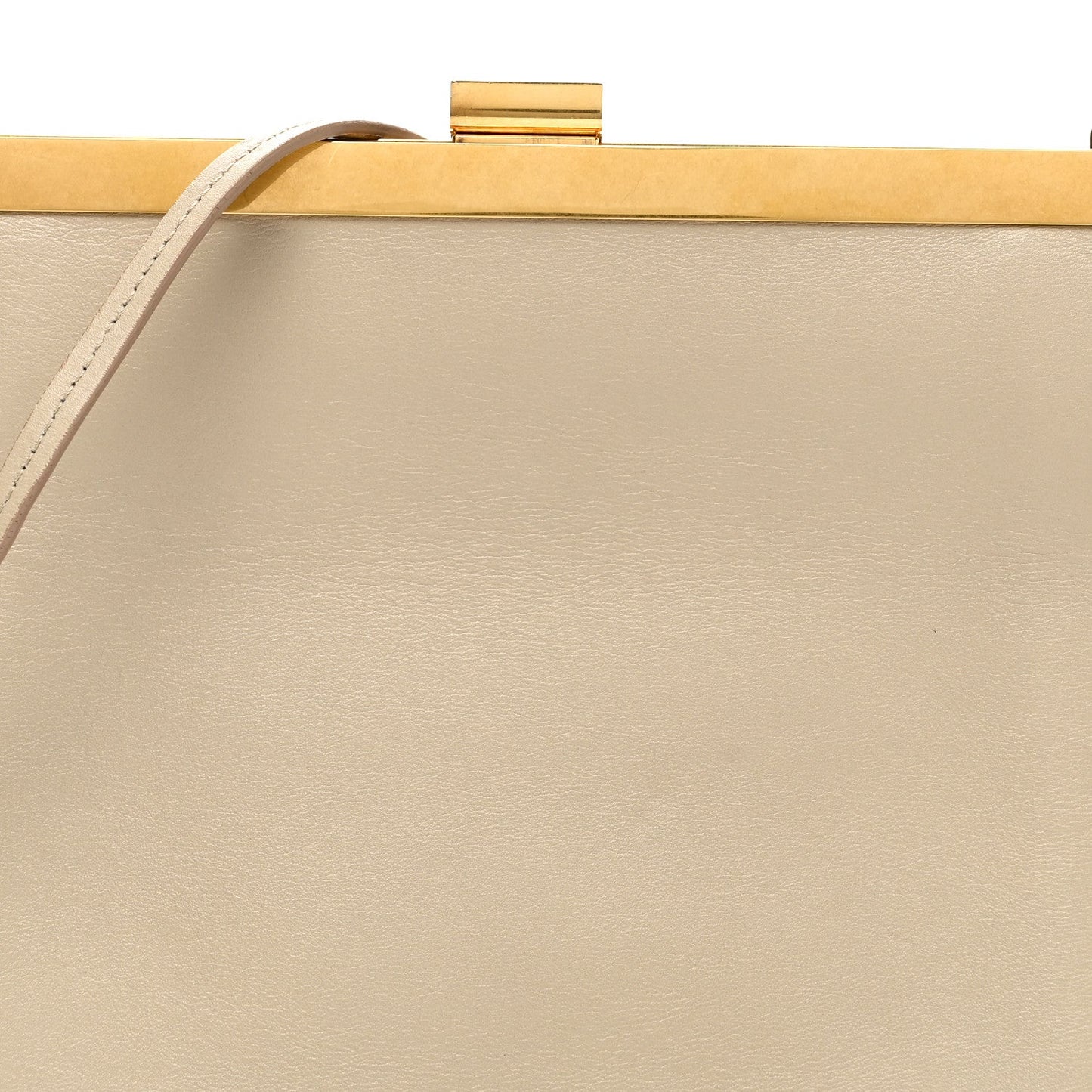 Smooth Calfskin Mini Clasp Bag Beige