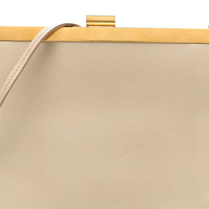 Smooth Calfskin Mini Clasp Bag Beige