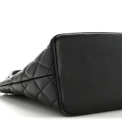 Caviar Quilted Medallion Tote Black