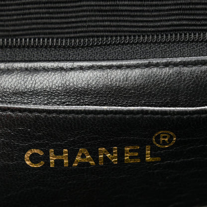 Patent Vertical Quilted Jumbo Single Flap Black