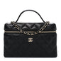 Caviar Quilted Top Handle Slim Vanity With Chain Black