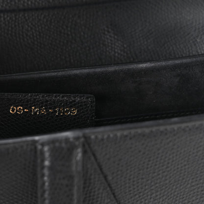 Grained Calfskin Saddle Bag Black