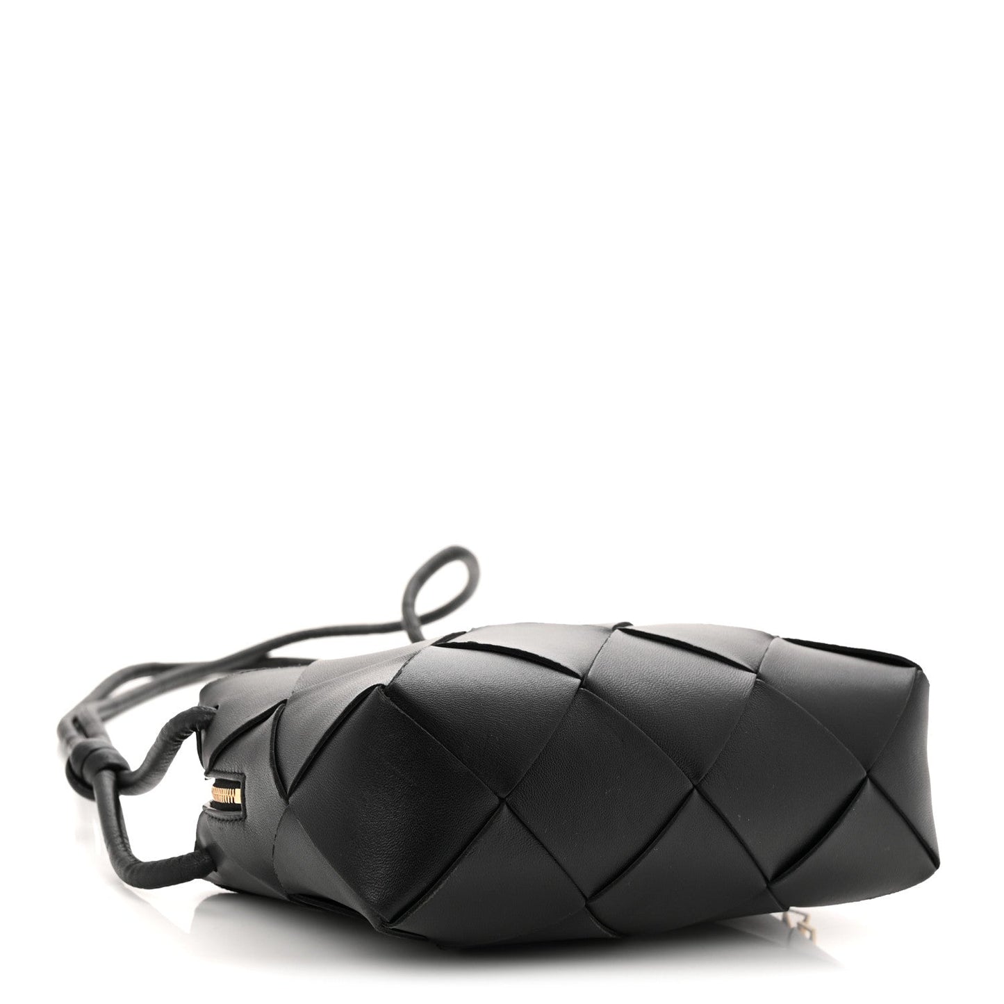 Lambskin Maxi Intrecciato Small Cassette Camera Bag Black