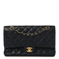 Caviar Quilted Medium Double Flap Black