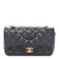 Lambskin Quilted Mini Rectangular Flap Black