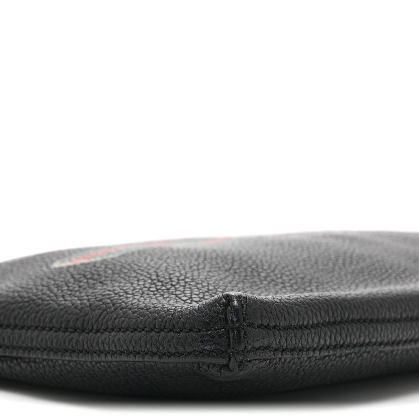Pebbled Calfskin Medium Logo Portfolio Clutch Black