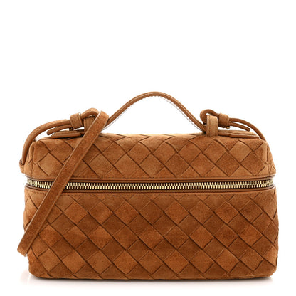 Suede Intrecciato Bang Bang Vanity Case Amber