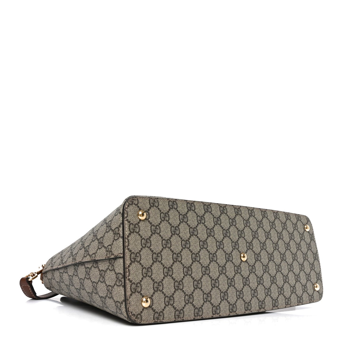 GG Supreme Monogram Large Zip Top Tote Beige Tuscany