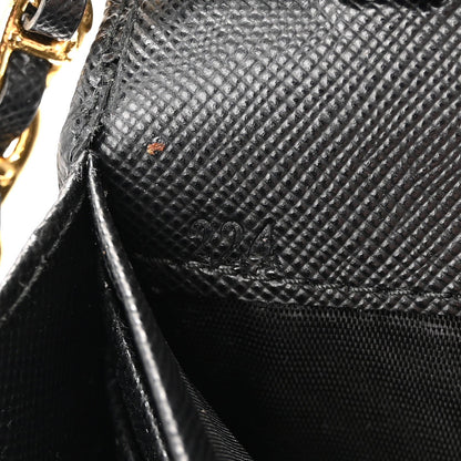 Saffiano Metal Oro Chain Wallet Black