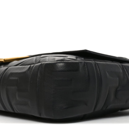 Nappa FF 1974 Embossed Baguette Black
