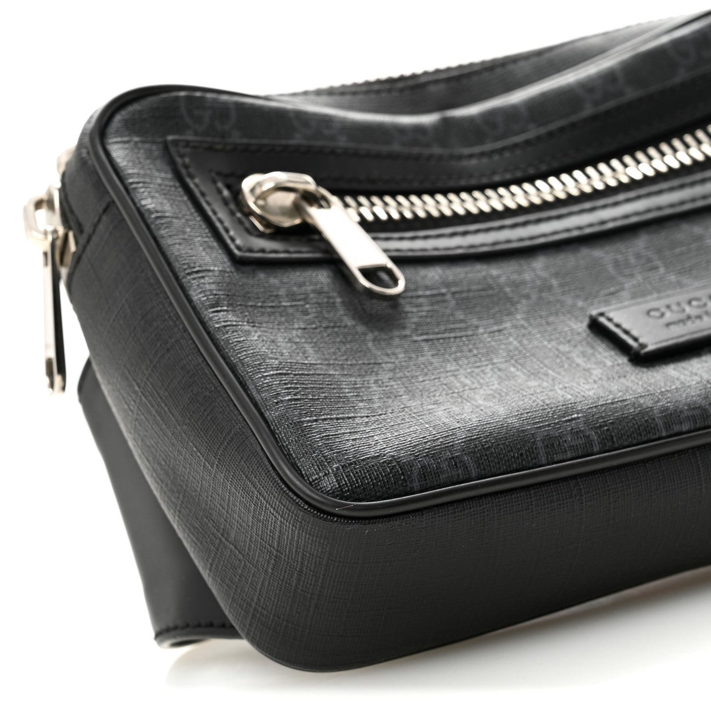 Soft GG Supreme Monogram Web Belt Bag Black Grey
