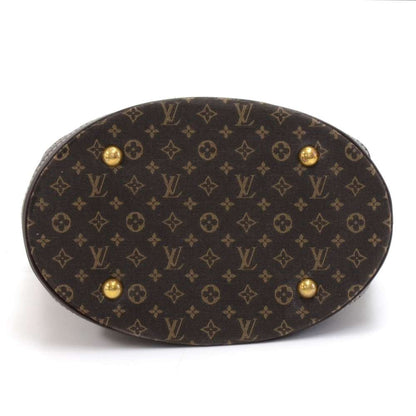 Louis Vuitto Bucket PM Mini Lin Monogram Ebène Canvas Shoulder Bag with Pouch
