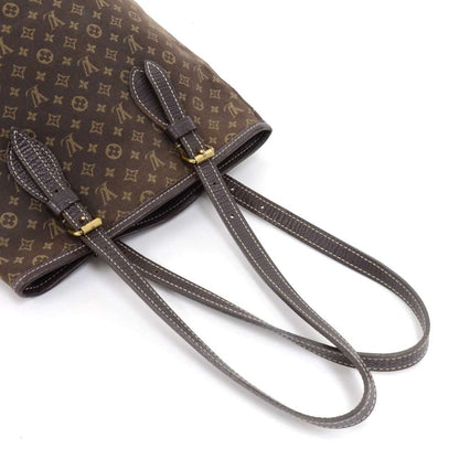 Louis Vuitto Bucket PM Mini Lin Monogram Ebène Canvas Shoulder Bag with Pouch