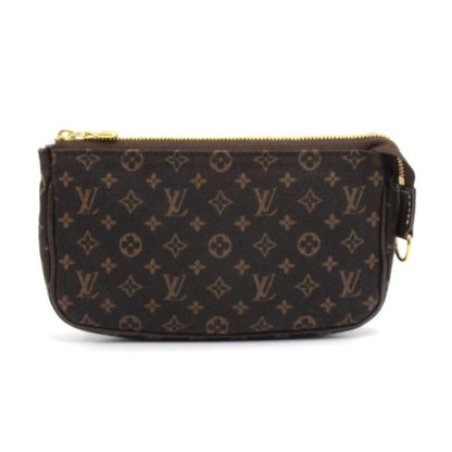 Louis Vuitto Bucket PM Mini Lin Monogram Ebène Canvas Shoulder Bag with Pouch
