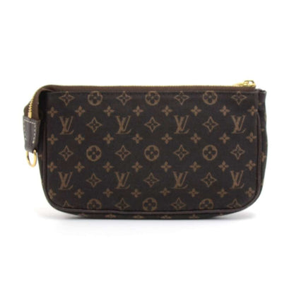 Louis Vuitto Bucket PM Mini Lin Monogram Ebène Canvas Shoulder Bag with Pouch