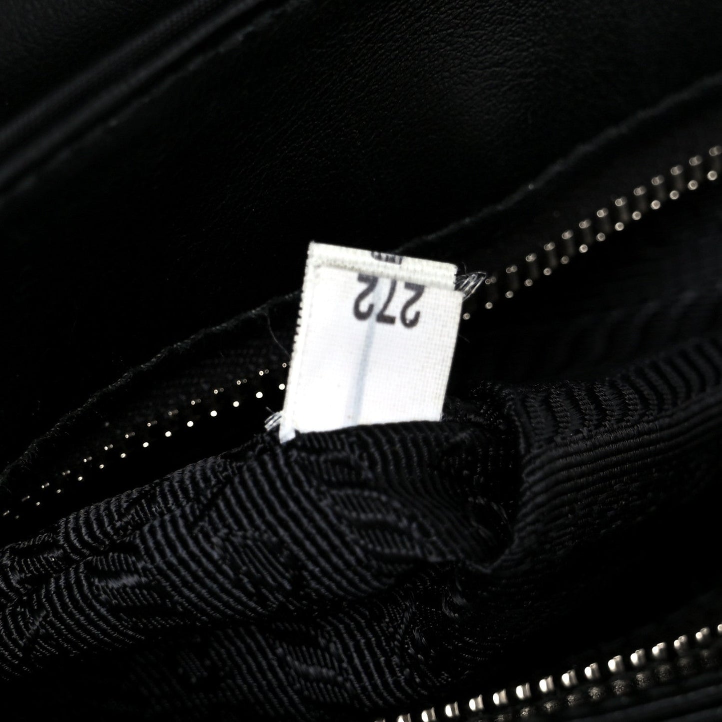 Saffiano Tessuto Nylon Chain Shoulder Bag Black