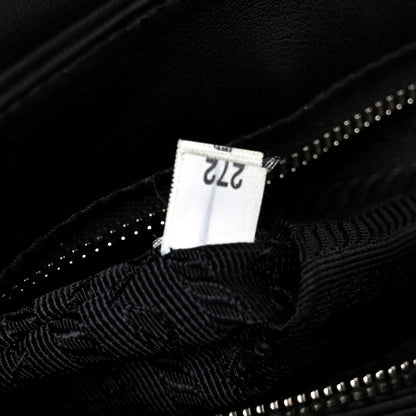 Saffiano Tessuto Nylon Chain Shoulder Bag Black