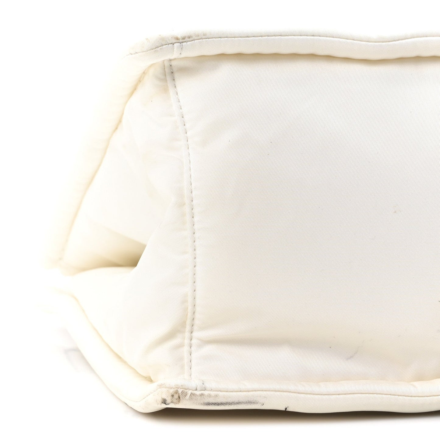 Tessuto Nylon Triangle Chain Tote White