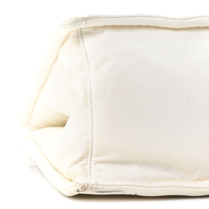 Tessuto Nylon Triangle Chain Tote White