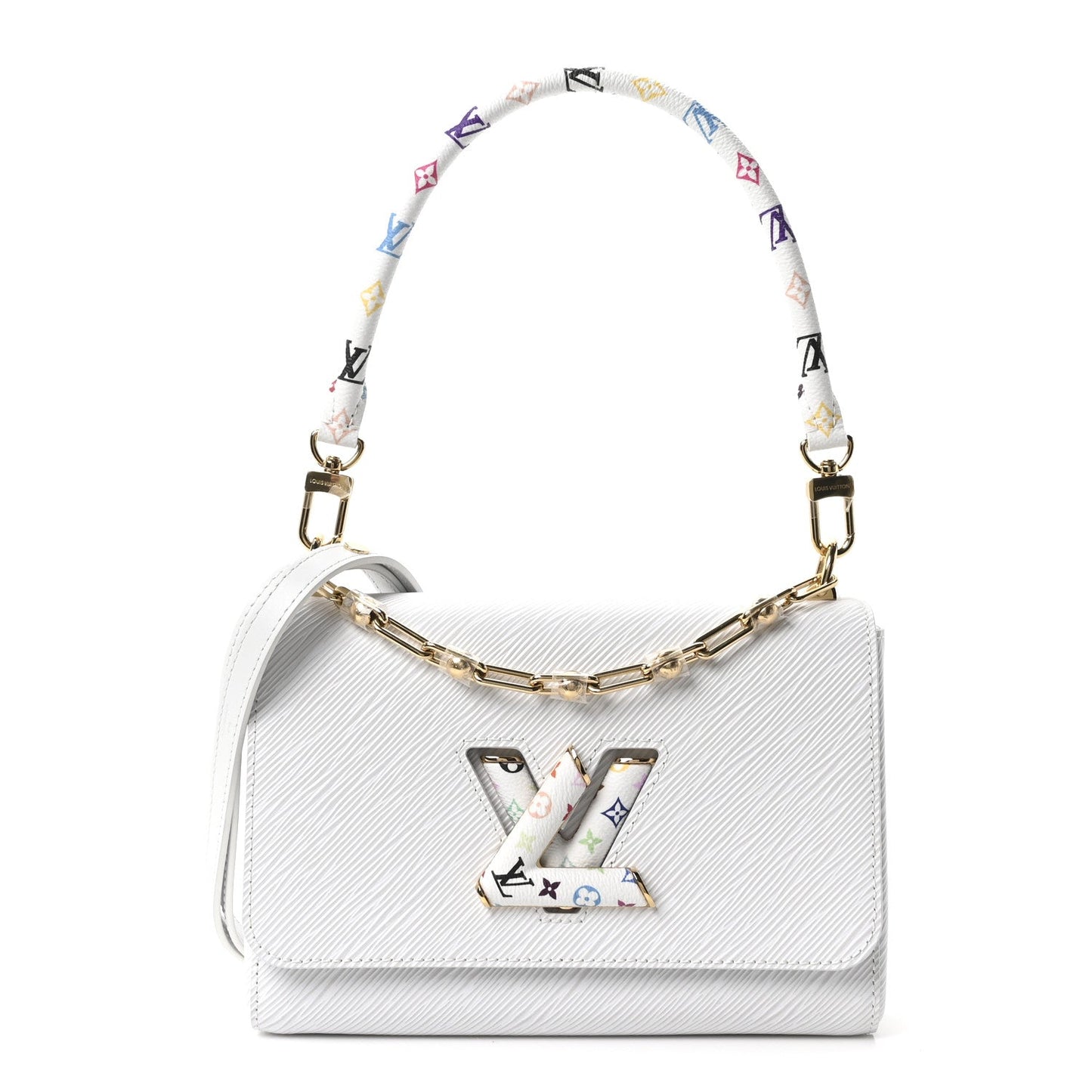LV X TM Epi Twist MM Slim Shoulder Bag White