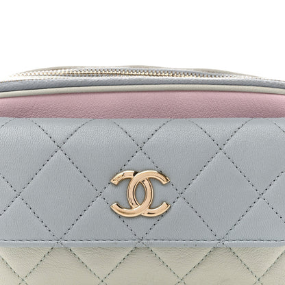 Goatskin Quilted Waist Bag Green Blue Pink