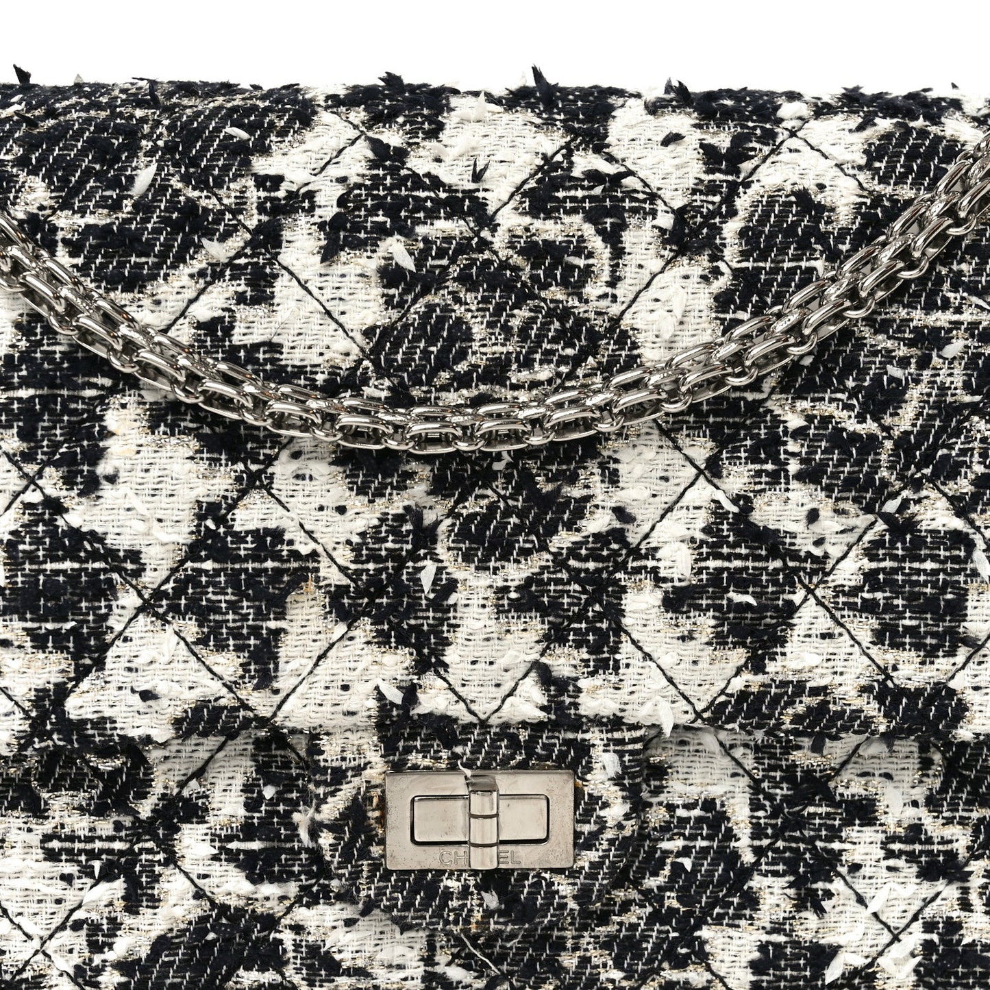 Tweed Camellia Quilted 2.55 Reissue 226 Flap Ecru