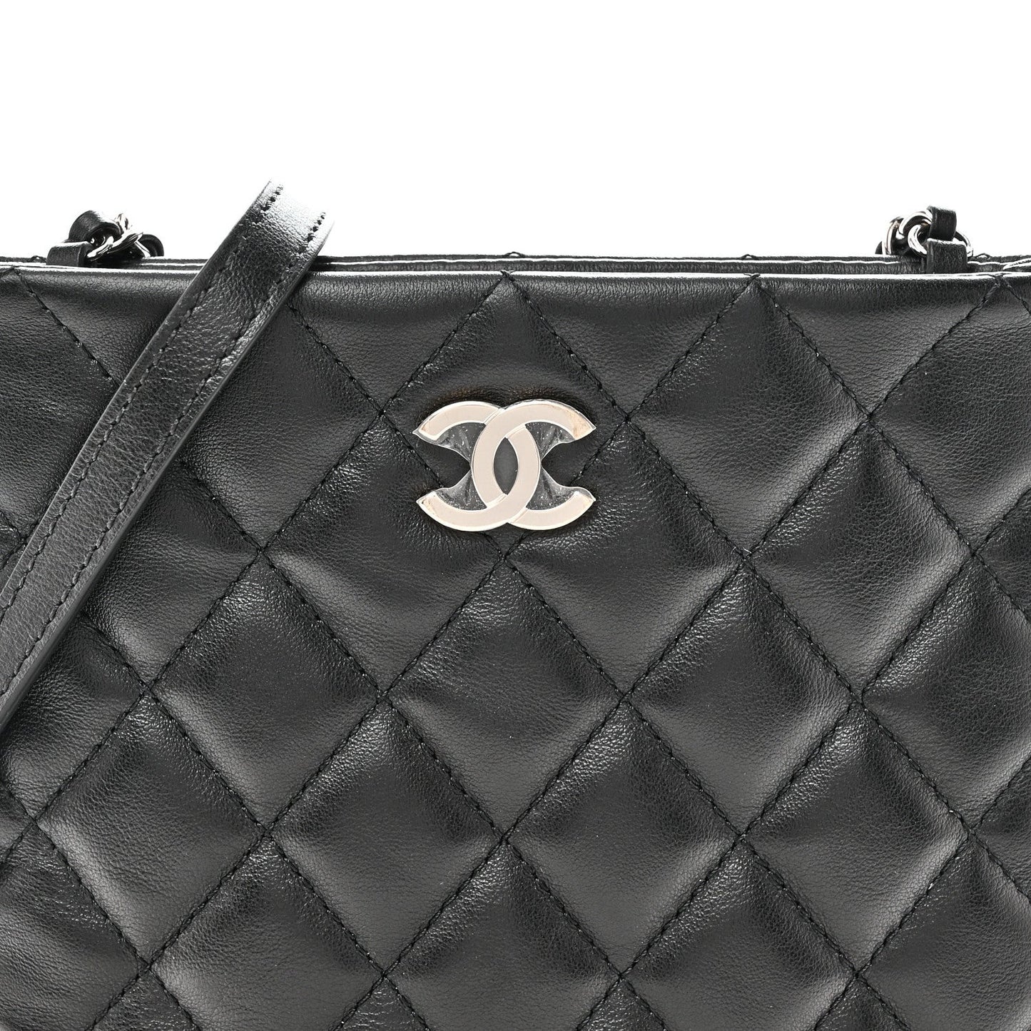 Lambskin Quilted Uniform Crossbody Bag Black