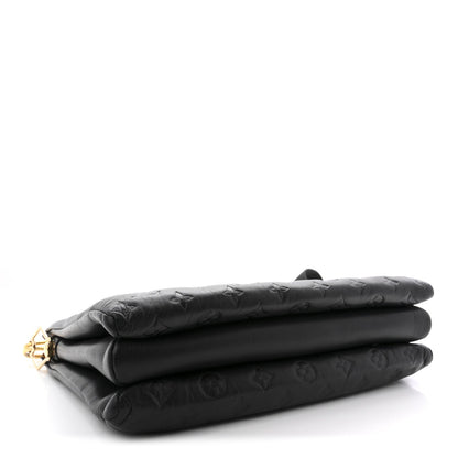 Lambskin Embossed Monogram Coussin MM Black