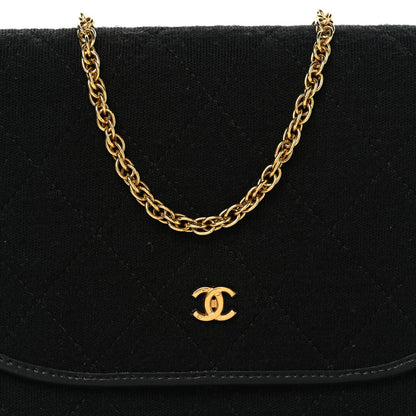 Jersey Quilted Mini Square Flap Black