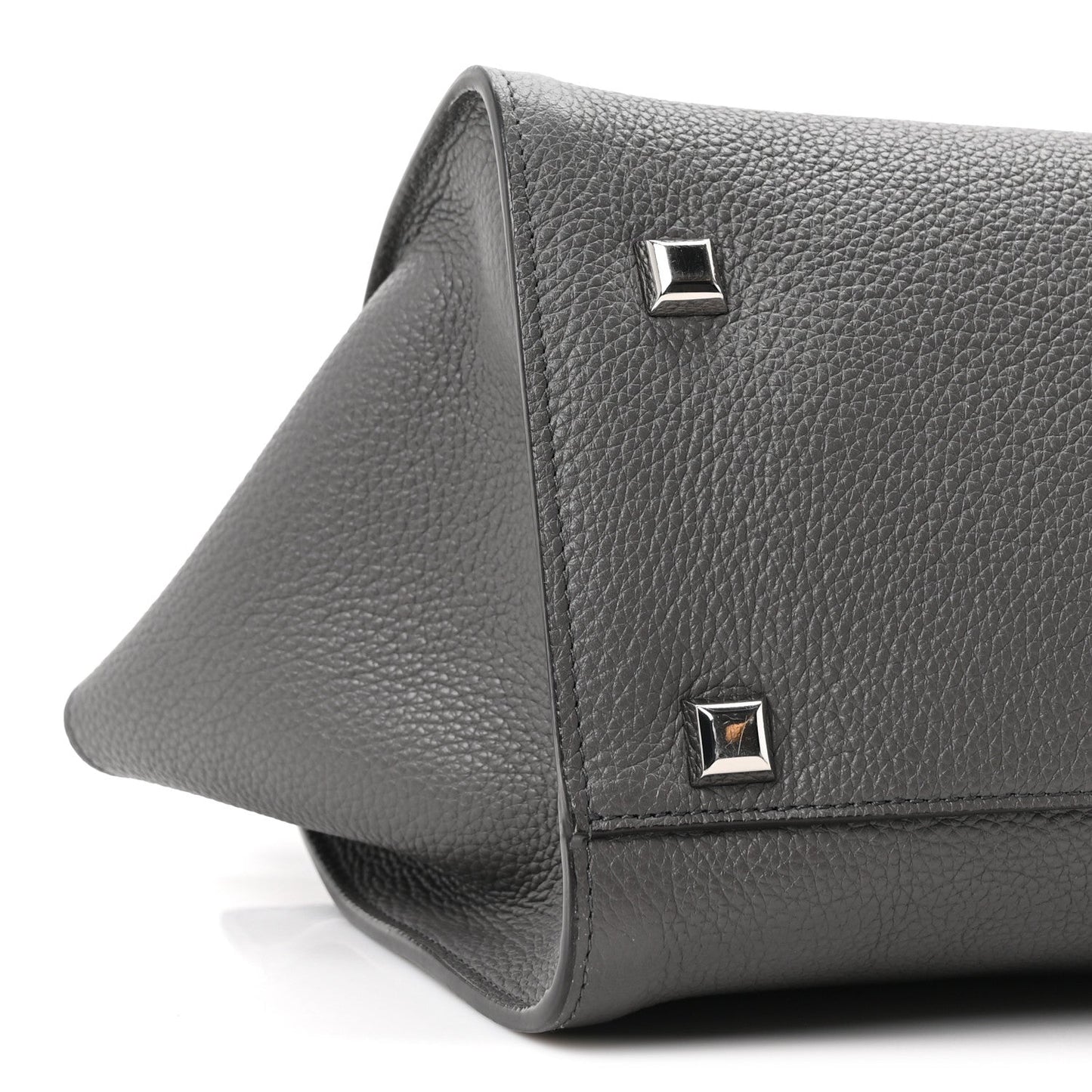 Calfskin Medium Studio Soft Bag Grey