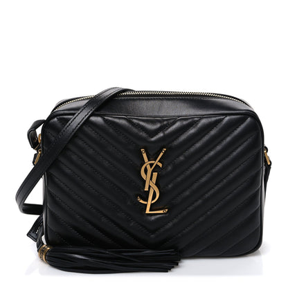 Calfskin Matelasse Monogram Lou Camera Bag Black