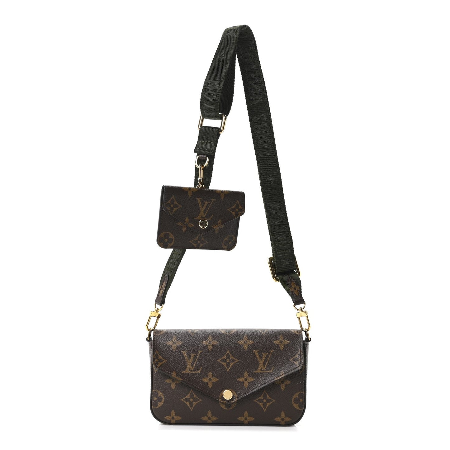 Monogram Felicie Strap & Go Kaki