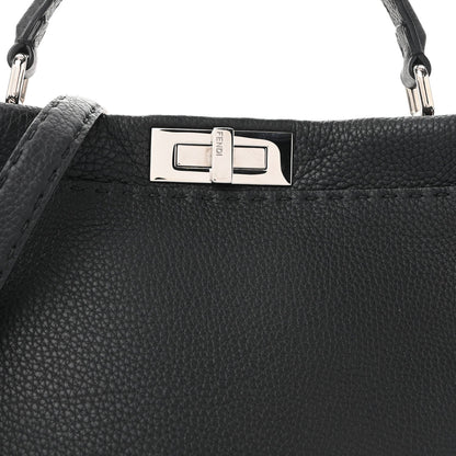 Cuoio Romano Selleria Bi-Color Large Peekaboo Iconic Satchel Black Mou