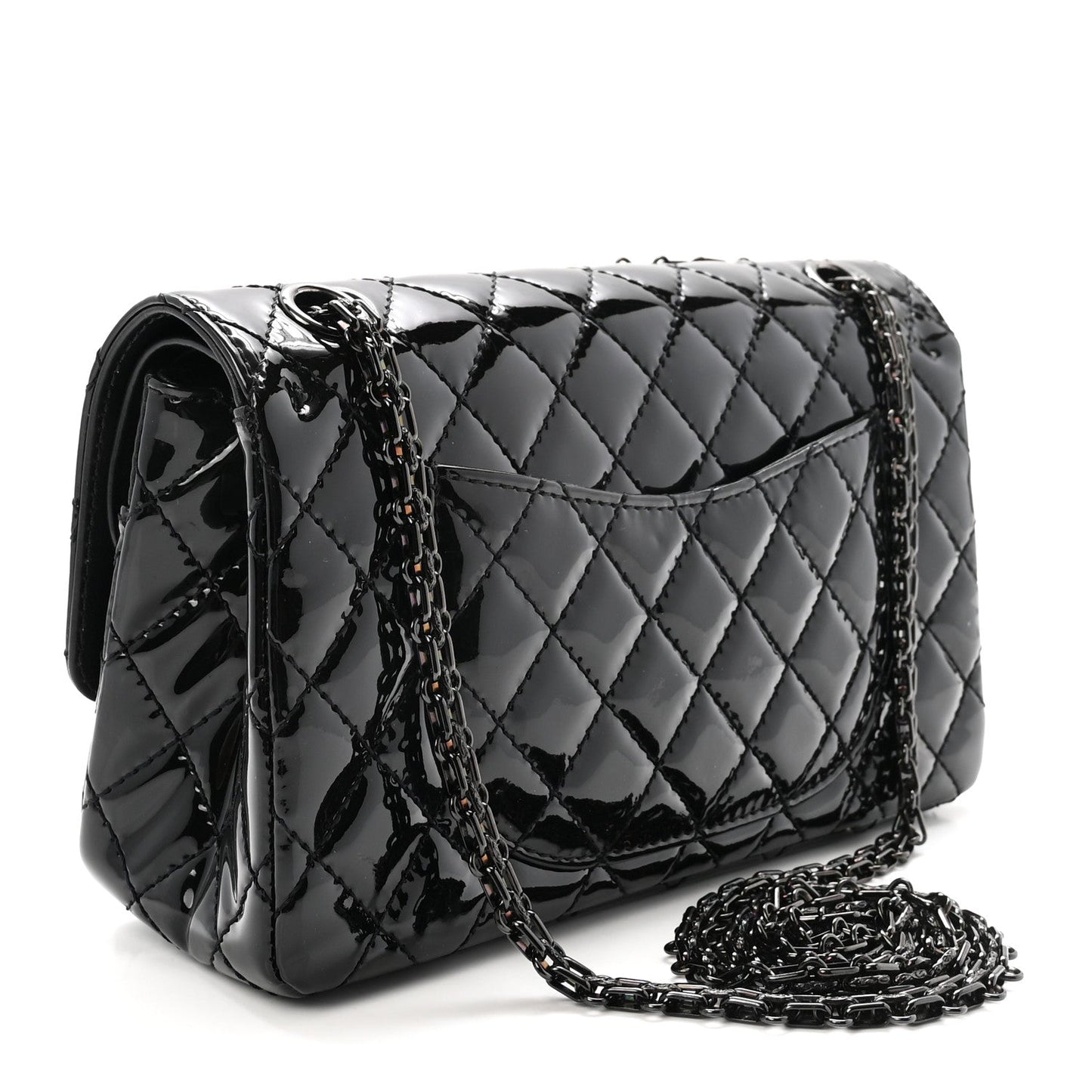 Patent Calfskin Quilted 2.55 Reissue 225 Flap So Black