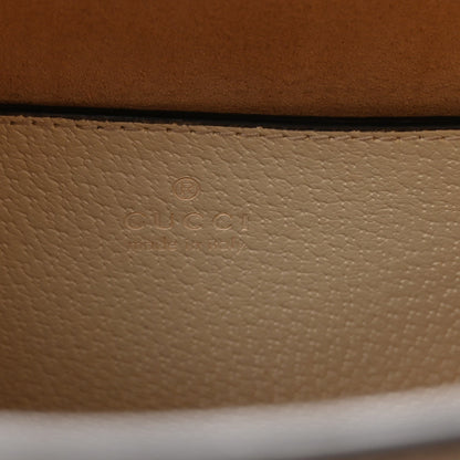 Textured Dollar Calfskin Web Small Diana Tote Bag Mystic White