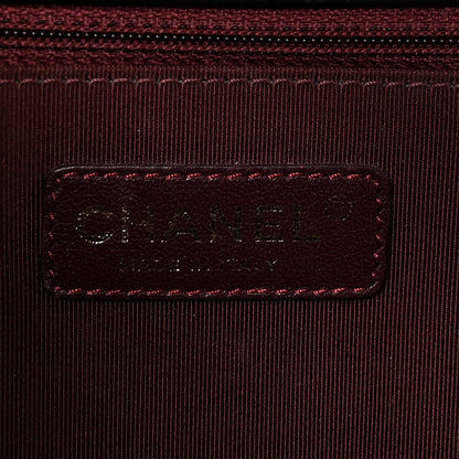 Calfskin Caviar Suede Chevron New Medium Boy Flap Black