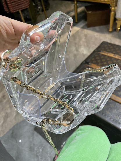 Chanel Dubai Tank Transparent Minaudiere Clutch Bag
